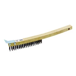 ProSource WB01319S Wire Brush With Scraper, 1-1/2 L Trim, Metallic Bristle, 5/8 In W Brush, 14-1/4 In OAL(Prosource Wb01319s Wire Brush With Scraper Steel Bristle)