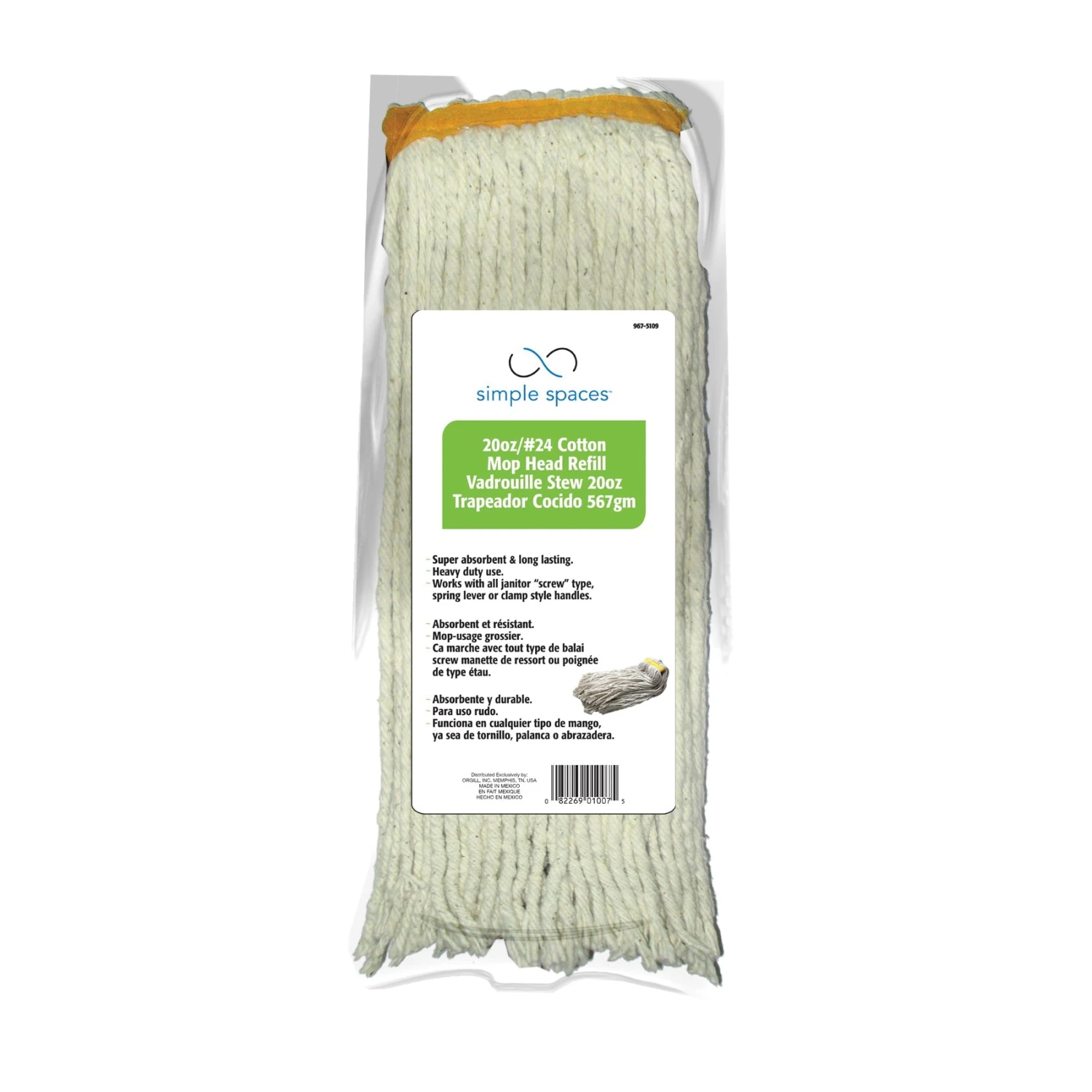 Simple Spaces 1007 Mop Head, 20 Oz Capacity, Screw, Cotton(Simple Spaces 1007 Mop Head 20 Oz Capacity Cotton) 3 Simple Spaces 1007 Mop Head, 20 Oz Capacity, Screw, Cotton(Simple Spaces 1007 Mop Head 20 Oz Capacity Cotton)